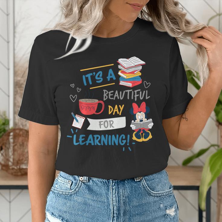 Disney Minnie Mouse Beautiful Day For Learning Teacher's Day Women's T-Shirt, funny gift Disney Minnie Mouse Beautiful Day For Learning Teacher's Day Women's T-Shirt, funny gift