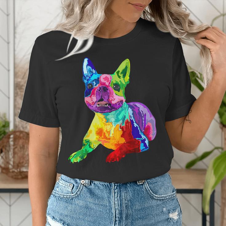 Dog Lover Boston Terrier Dog Colorful Boston Terrier Men Women Kids Women's T-Shirt, funny gift