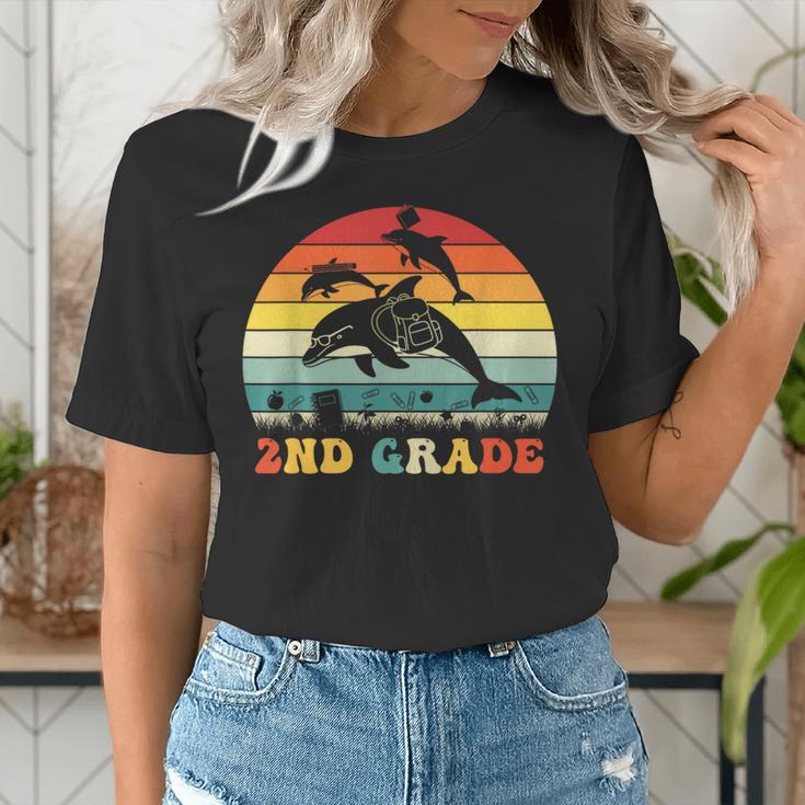 Dolphin Second Grade Back To School Teacher Student Women's T-Shirt, funny gift