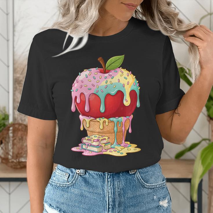 Dripping Apple Ice Cream Cone Cute Teacher Appreciation Women's T-Shirt, funny gift Dripping Apple Ice Cream Cone Cute Teacher Appreciation Women's T-Shirt, funny gift