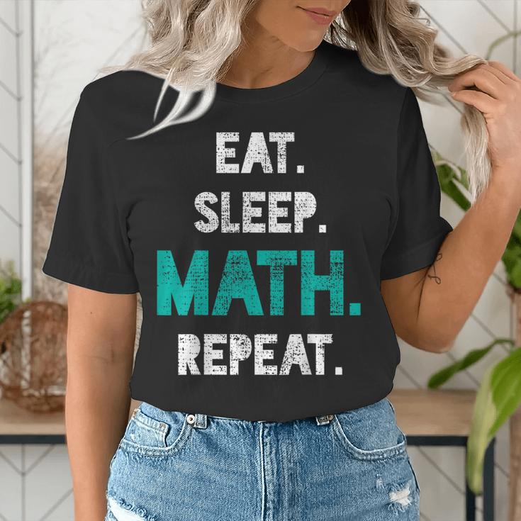 Eat Sleep Math Repeat Math Teacher Men Women Girls Kids Women's T-Shirt, funny gift