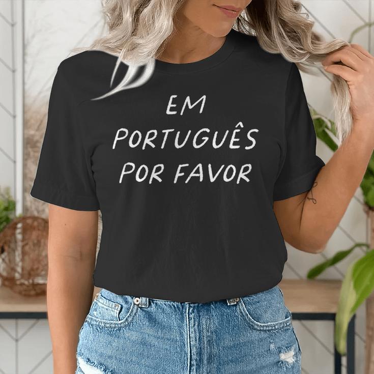 Em Português Por Favor Portuguese Teacher Brazil Women's T-Shirt, funny gift Em Português Por Favor Portuguese Teacher Brazil Women's T-Shirt, funny gift