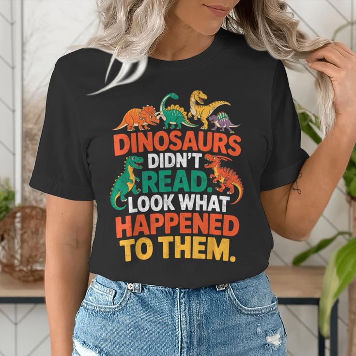 English Teacher Dinosaurs Didn’t Read What Happened To Them Women's T-Shirt, English Teacher Shirts, funny gift