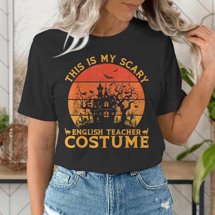 English Teacher Matching This Is My Scary Halloween Costume Women's T-Shirt, English Teacher Shirts, funny gift