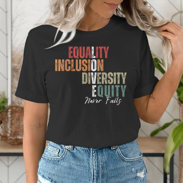 Equality Inclusion Diversity Equity Love Never Fails Teacher Women's T-Shirt, funny gift Equality Inclusion Diversity Equity Love Never Fails Teacher Women's T-Shirt, funny gift