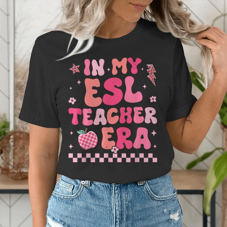 In My Esl Teacher Era Back To School ESL Teacher Groovy Women's T-Shirt, Esl Teacher Shirts, Groovy Teacher Shirts, funny gift