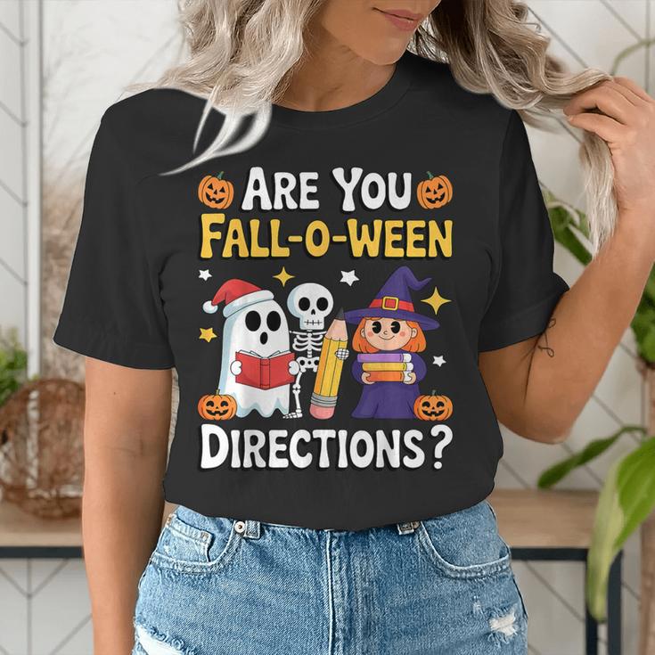 Are You Fall O Ween Directions Halloween Teacher Ghost Women's T-Shirt, funny gift Are You Fall O Ween Directions Halloween Teacher Ghost Women's T-Shirt, funny gift
