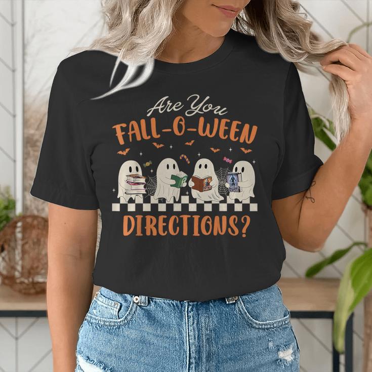 Are You Fall-O-Ween Directions Halloween TeacherGhost Book Women's T-Shirt, funny gift Are You Fall-O-Ween Directions Halloween TeacherGhost Book Women's T-Shirt, funny gift