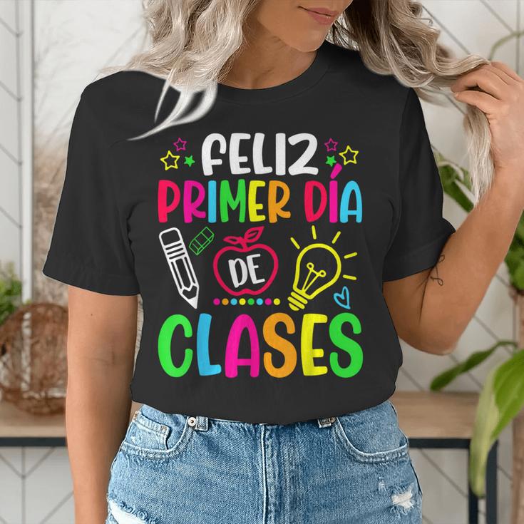 Feliz Primer Dia De Clases Kids Girl Teacher Spanish School Women's T-Shirt, funny gift Feliz Primer Dia De Clases Kids Girl Teacher Spanish School Women's T-Shirt, funny gift