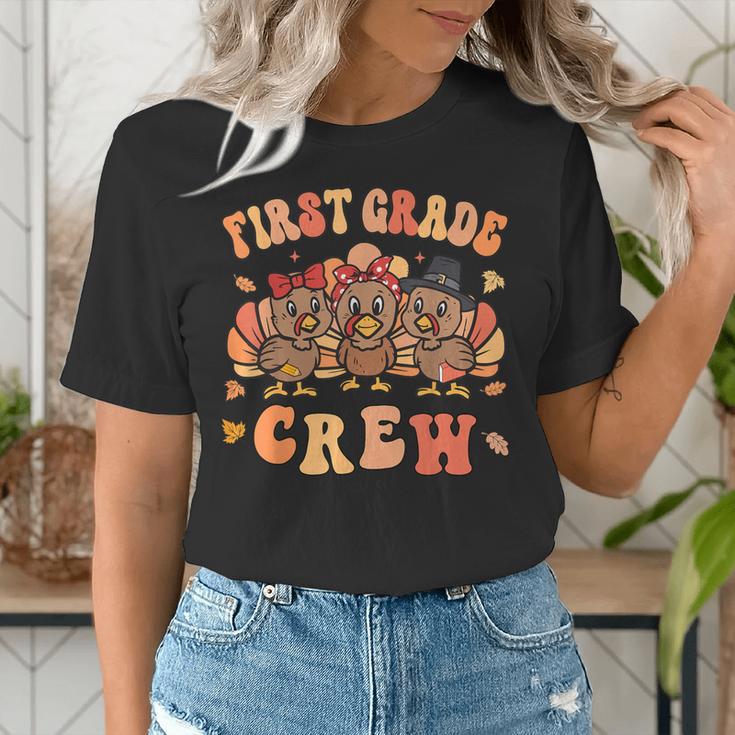 First Grade Crew Thanksgiving Fall Teacher 1st Grade Team Women's T-Shirt, First Grade Teacher Shirts, funny gift First Grade Crew Thanksgiving Fall Teacher 1st Grade Team Women's T-Shirt, First Grade Teacher Shirts, funny gift