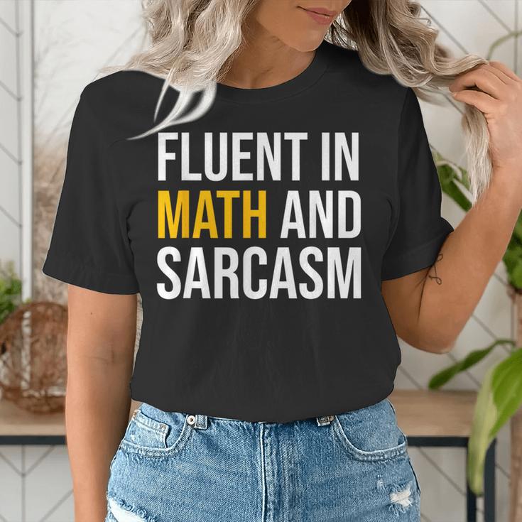 Fluent In Math And Sarcasm Teacher Appreciation Day Gift Women's T-Shirt, funny gift