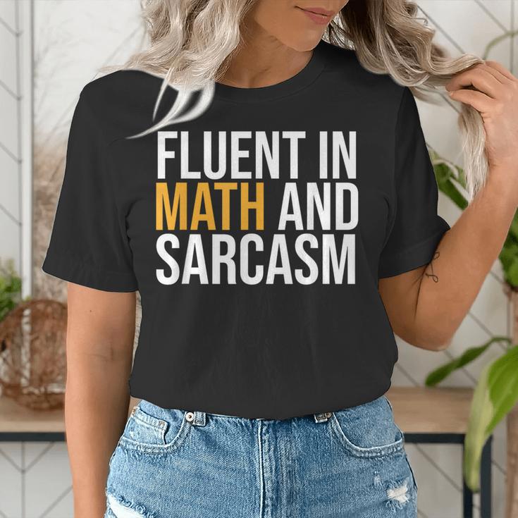 Fluent In Math And Sarcasm Teacher Women's T-Shirt, funny gift Fluent In Math And Sarcasm Teacher Women's T-Shirt, funny gift