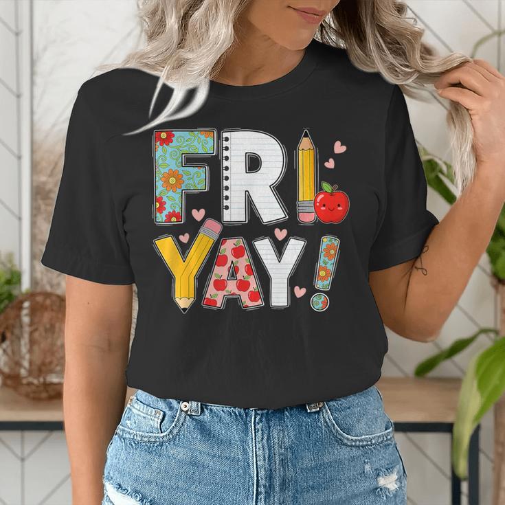 Fri Yay Teacher Happy Friday Friyay Weekend Back To School Women's T-Shirt, funny gift