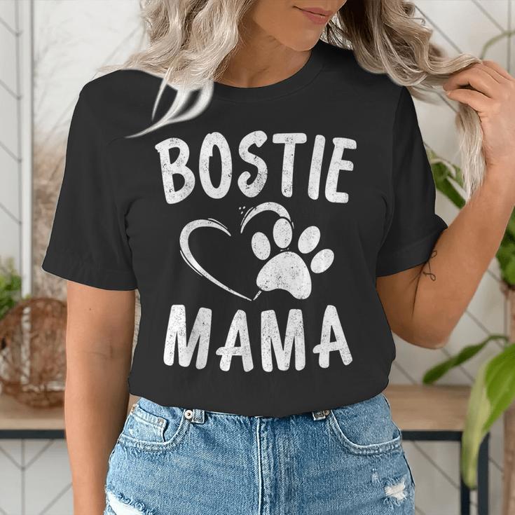 Fun Bostie Mama Dog Lover Apparel Boston Terrier Mom Women's T-Shirt, Boston Terrier Mom Shirts, funny gift