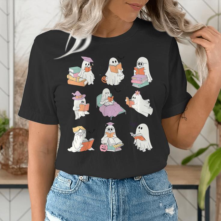 Ghost Book Reading Halloween Books Lover Teacher Kids Women's T-Shirt, funny gift Ghost Book Reading Halloween Books Lover Teacher Kids Women's T-Shirt, funny gift