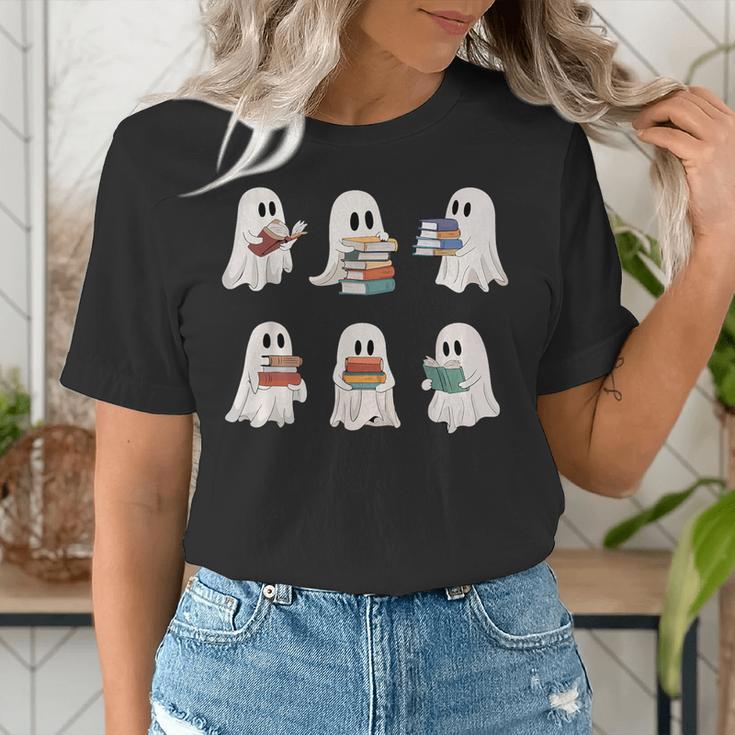 Ghost Reading Books Teacher Halloween Librarian Cute Boook Women's T-Shirt, funny gift Ghost Reading Books Teacher Halloween Librarian Cute Boook Women's T-Shirt, funny gift