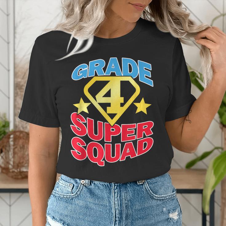 Grade 4 Super Squad Superhero Teacher Team Women's T-Shirt, Super Teacher Shirts, funny gift Grade 4 Super Squad Superhero Teacher Team Women's T-Shirt, Super Teacher Shirts, funny gift