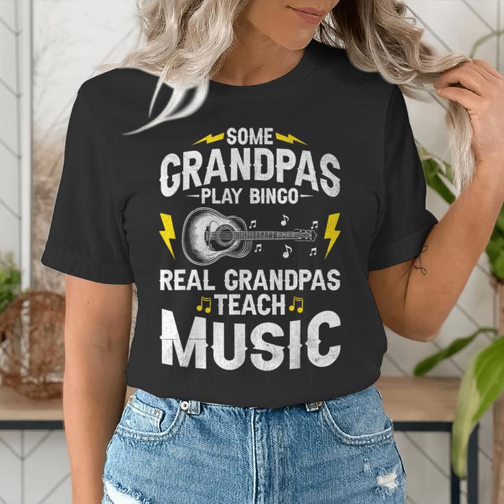 Some Grandpas Play Bingo Real Grandpas Teach Music Teacher Women's T-Shirt, funny gift