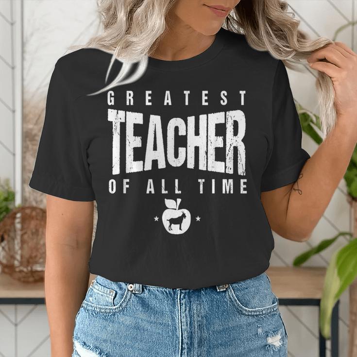 Greatest Teacher Of All Time Teachers Day 1 Teacher Goat Women's T-Shirt, funny gift Greatest Teacher Of All Time Teachers Day 1 Teacher Goat Women's T-Shirt, funny gift