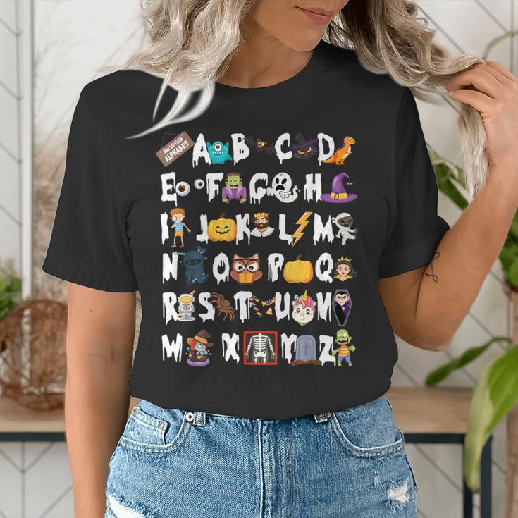 Halloween Alphabet ABCs Learning Kindergarten Teacher Men Women Kids Women's T-Shirt, funny gift Halloween Alphabet ABCs Learning Kindergarten Teacher Men Women Kids Women's T-Shirt, funny gift