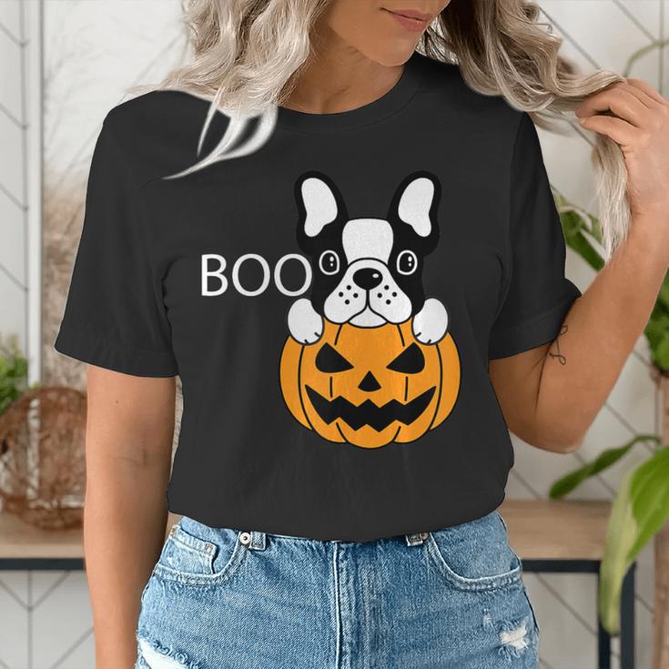 The Halloween Boston Terrier Women's T-Shirt, Boston Terrier Halloween Shirts, funny gift