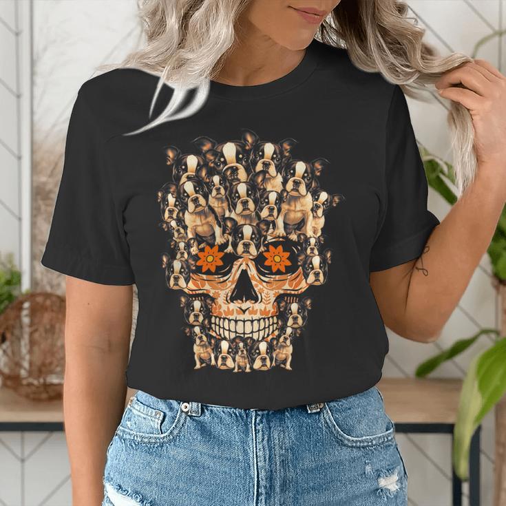 Halloween Costume Skull Boston Terrier Dog Lover For Men Women Kids Women's T-Shirt, Boston Terrier Halloween Shirts, funny gift
