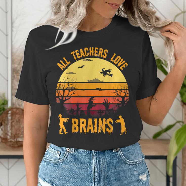 Halloween Costume Teacher Love Brains Zombie Women's T-Shirt, funny gift Halloween Costume Teacher Love Brains Zombie Women's T-Shirt, funny gift