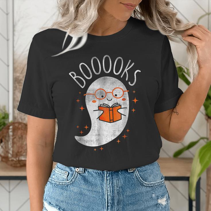 Halloween Cute Ghost Book Reading Teacher Women's T-Shirt, funny gift Halloween Cute Ghost Book Reading Teacher Women's T-Shirt, funny gift