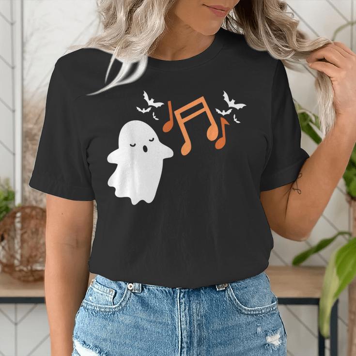 Halloween Music Note Ghost Teacher Fall Musical Instrument Women's T-Shirt, funny gift Halloween Music Note Ghost Teacher Fall Musical Instrument Women's T-Shirt, funny gift