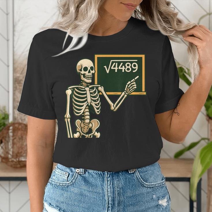 Halloween Skeleton 67 Meme Square Root 4489 Math Teacher Women's T-Shirt, funny gift Halloween Skeleton 67 Meme Square Root 4489 Math Teacher Women's T-Shirt, funny gift