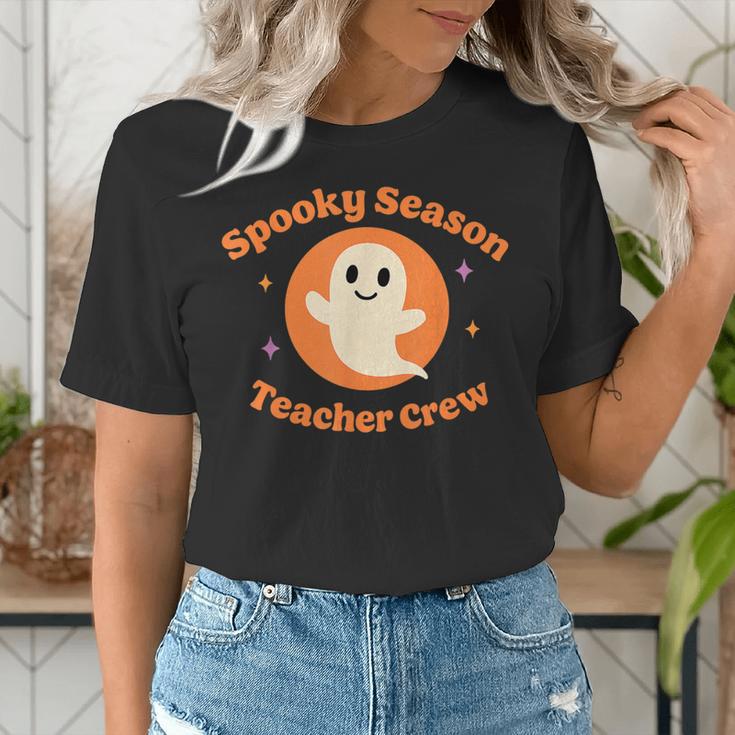 Halloween Teacher Crew Spooky Season Retro Ghost Women's T-Shirt, funny gift Halloween Teacher Crew Spooky Season Retro Ghost Women's T-Shirt, funny gift