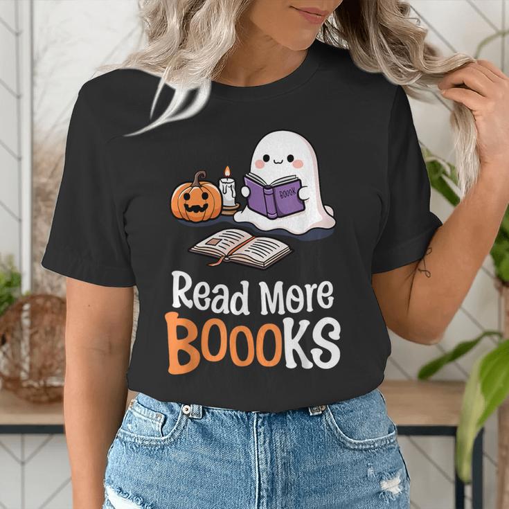 Halloween Teacher Women Cute Reading Ghost Read More Books Women's T-Shirt, funny gift Halloween Teacher Women Cute Reading Ghost Read More Books Women's T-Shirt, funny gift