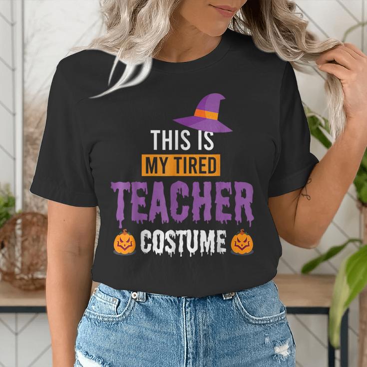 Halloween Teachers This Is My Tired Teacher Costume Women's T-Shirt, funny gift