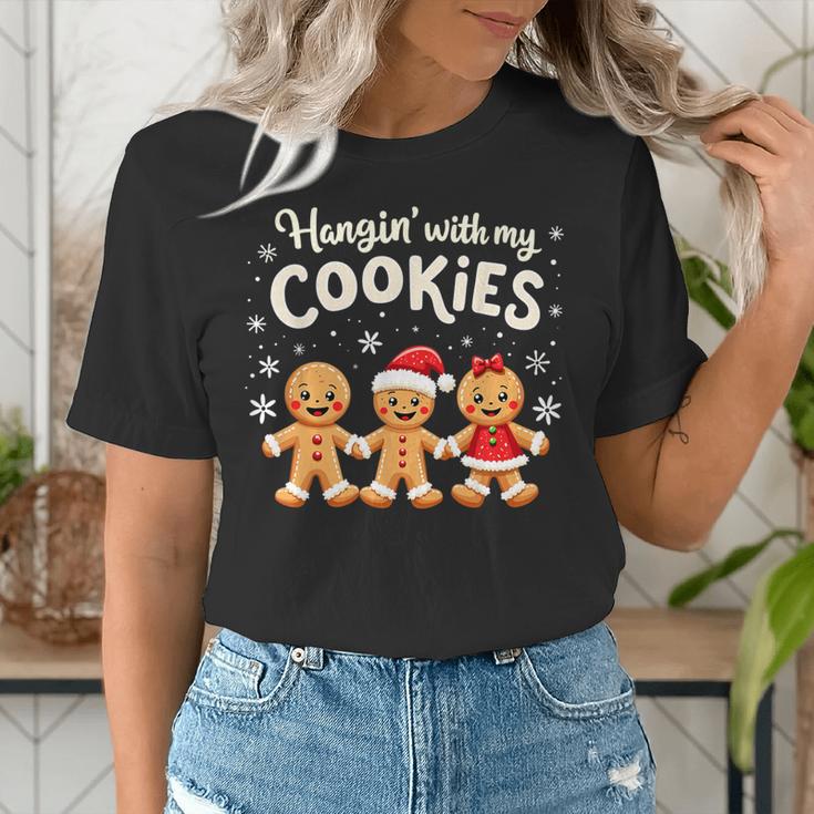 Hangin With My Cookies Gingerbread Christmas Teacher Women's T-Shirt, funny gift