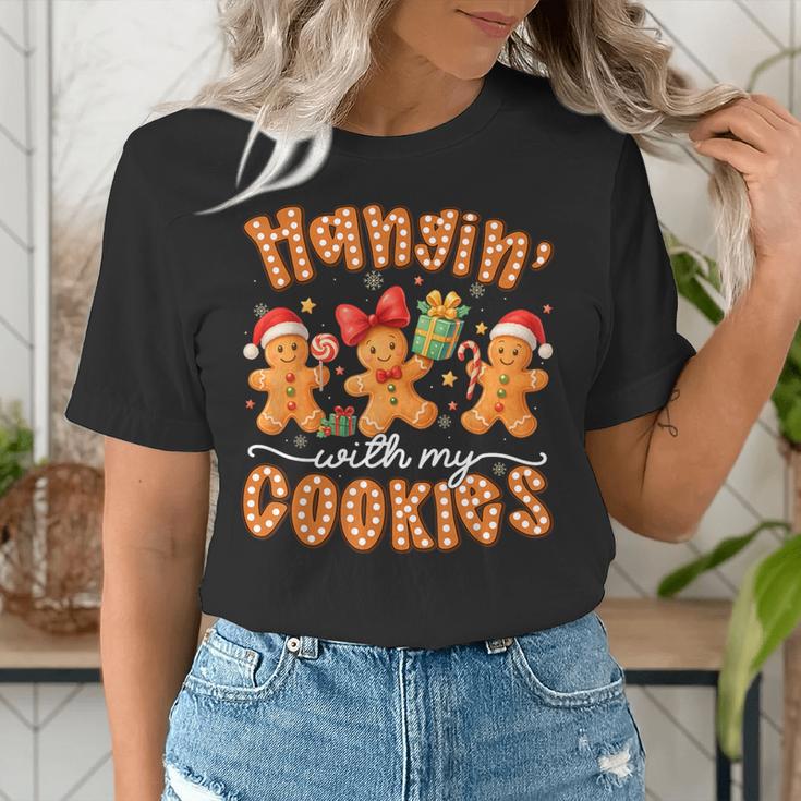 Hangin With My Cookies Gingerbread Men Women Xmas Teacher Women's T-Shirt, funny gift