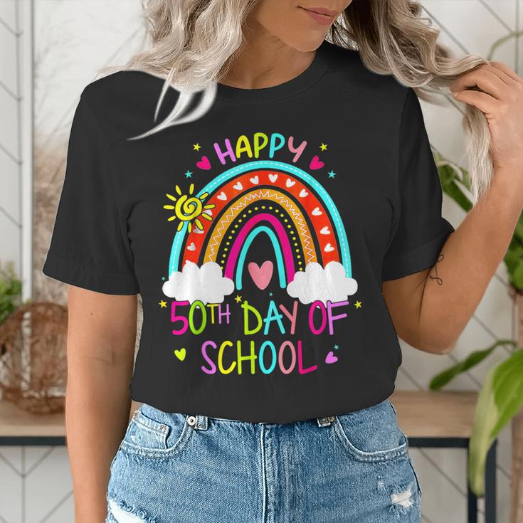 Happy 50th Days Of School Rainbow Teacher 50 Days Smarter Women's T-Shirt, funny gift Happy 50th Days Of School Rainbow Teacher 50 Days Smarter Women's T-Shirt, funny gift