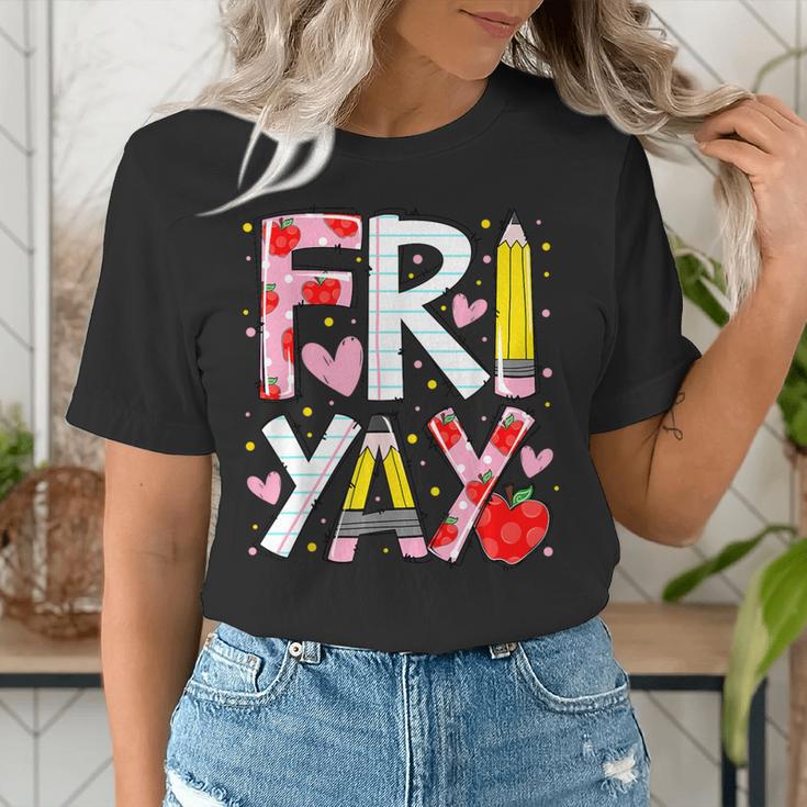Happy Fri-Yay Teacher Back To School Friday Lovers Women's T-Shirt, funny gift