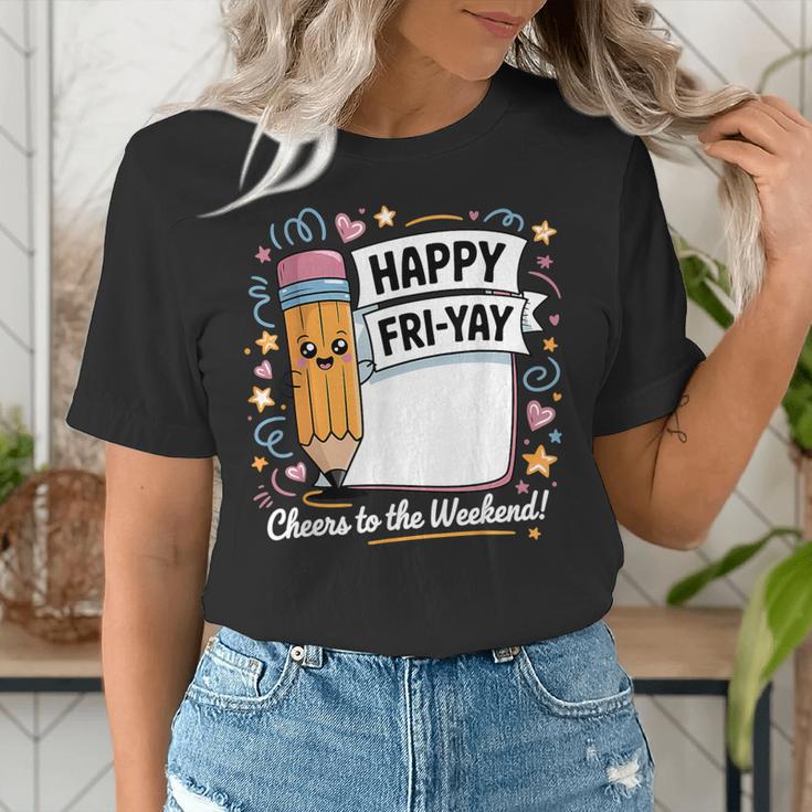 Happy Fri-Yay Teacher Fry Yay Friday Weekend Women's T-Shirt, funny gift