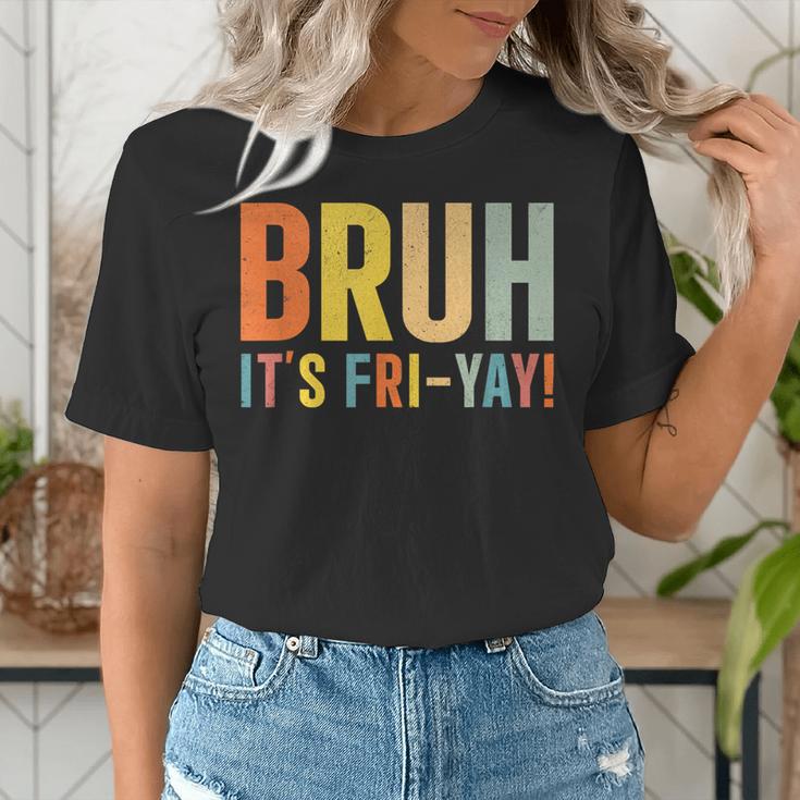 Happy Friyay Teacher Shirt Cute Teacher Fashion Bruh Fri-Yay Women's T-Shirt, funny gift
