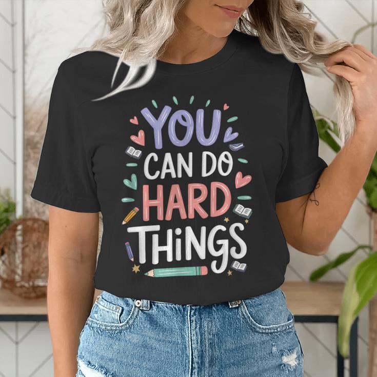 You Can Do Hard Things Test Day Teacher Kids Women's T-Shirt, funny gift