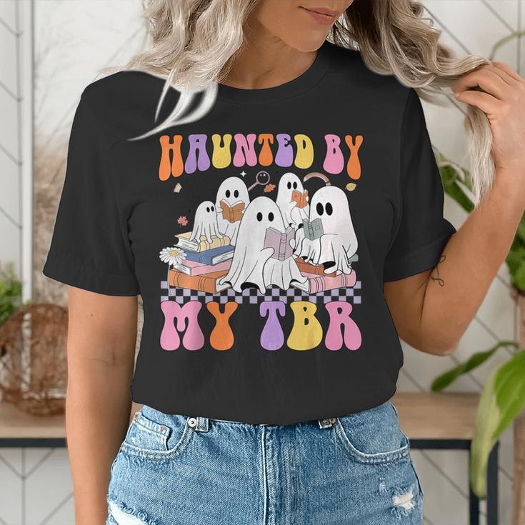 Haunted By My TBR Cute Ghosts Book Reading Teacher Halloween Women's T-Shirt, funny gift Haunted By My TBR Cute Ghosts Book Reading Teacher Halloween Women's T-Shirt, funny gift