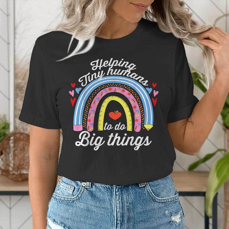 Helping Tiny Humans To Do Big Things Teacher Women Women's T-Shirt, funny gift Helping Tiny Humans To Do Big Things Teacher Women Women's T-Shirt, funny gift