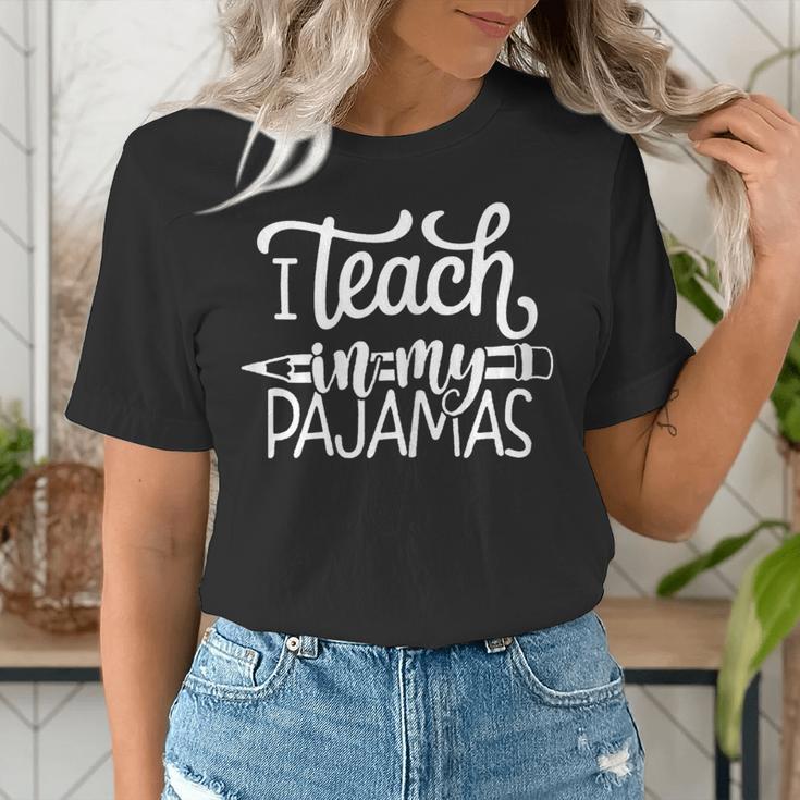 Homeschool Mom Teacher I Teach In My Pajamas For Women Women's T-Shirt, funny gift