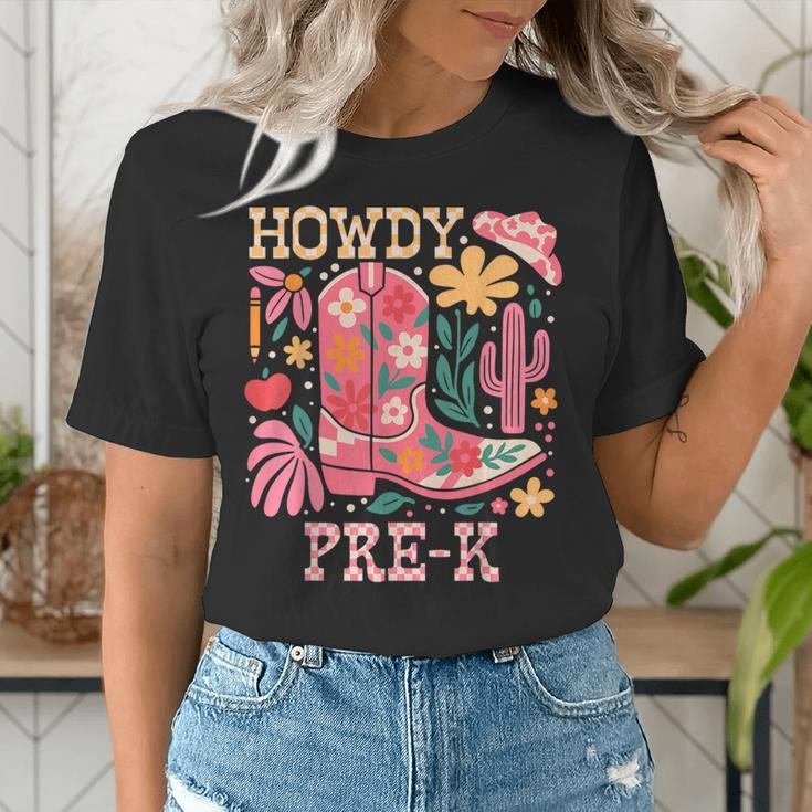 Howdy Pre-K Cowgirls Teacher Back To School Women's T-Shirt, funny gift