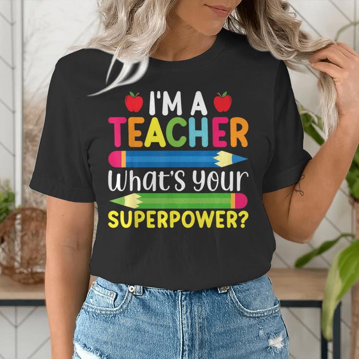 I'm A Teacher What's Your Superpower Back To School Women's T-Shirt, funny gift I'm A Teacher What's Your Superpower Back To School Women's T-Shirt, funny gift