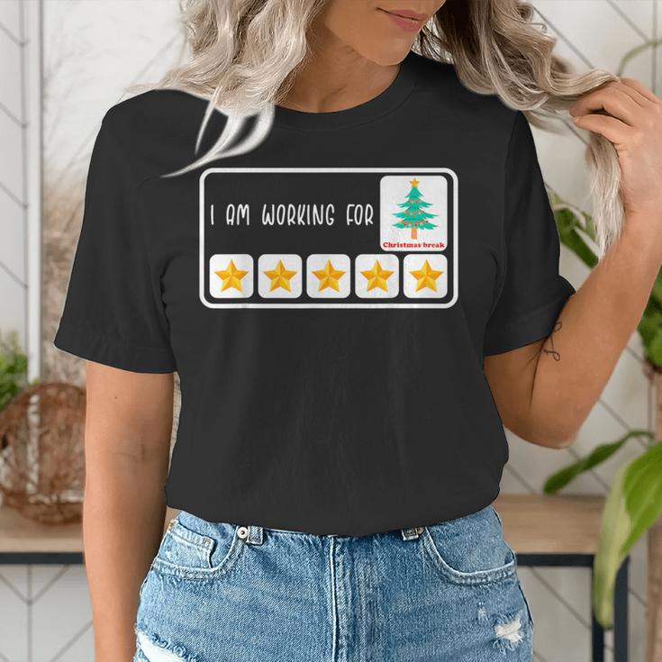 I'm Working For Christmas Break 5 Star Winter Teacher Stars Women's T-Shirt, funny gift I'm Working For Christmas Break 5 Star Winter Teacher Stars Women's T-Shirt, funny gift