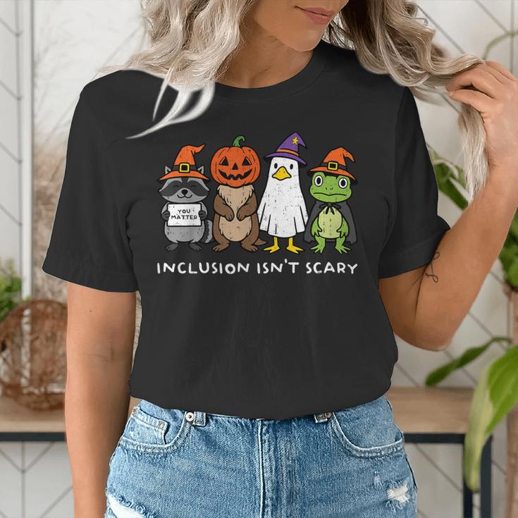 Inclusion Isn't Scary SLP Halloween Sped Teacher Animal Women's T-Shirt, funny gift Inclusion Isn't Scary SLP Halloween Sped Teacher Animal Women's T-Shirt, funny gift