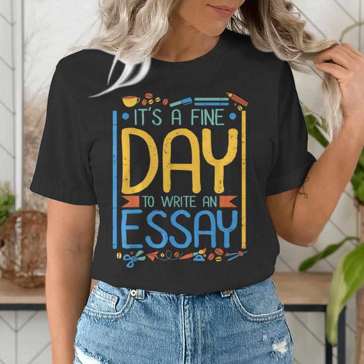 It's A Fine Day To Write An Essay Class English Teacher Women's T-Shirt, English Teacher Shirts, funny gift