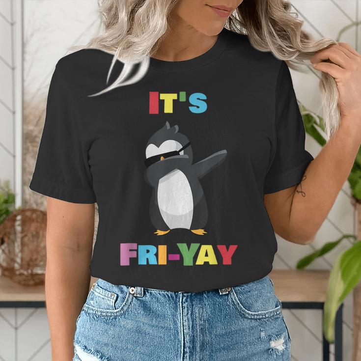 It's Fri-Yay Dabbing Penguin Friday Weekend Teacher Student Women's T-Shirt, funny gift