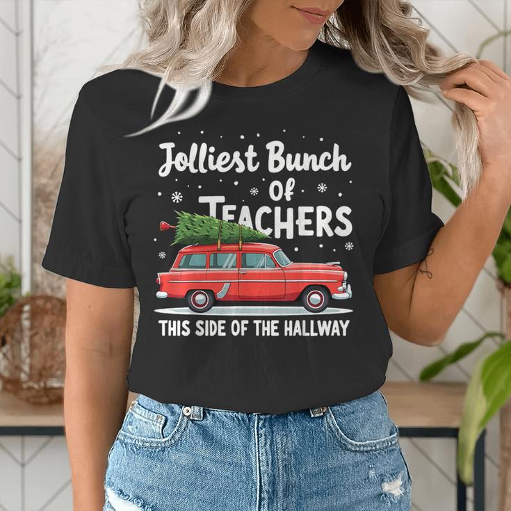 Jolliest Bunch Of Teachers This Side Of The Hallway Xmas PJ Women's T-Shirt, funny gift Jolliest Bunch Of Teachers This Side Of The Hallway Xmas PJ Women's T-Shirt, funny gift